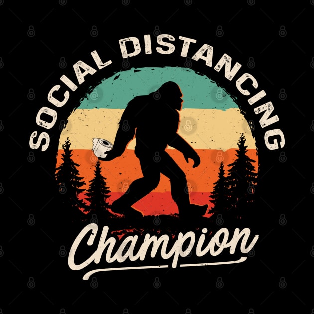 Funny Bigfoot Social Distancing Champion with Toilet Paper by Dailygrind