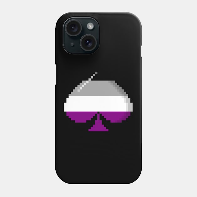 Asexual Pride Pixel Ace of Spades Phone Case by wheedesign