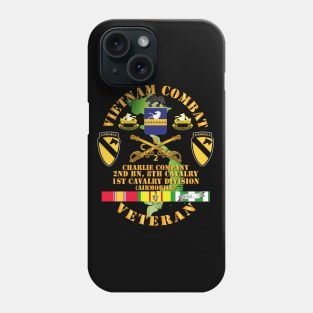 Vietnam Combat Cavalry Veteran w Charlie - 2nd Bn 8th Cav COA - 1st Cav Div SSI Phone Case