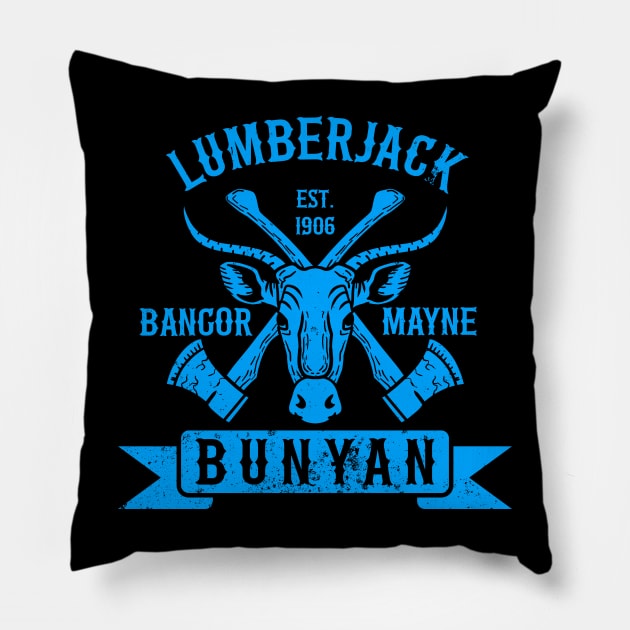 Lumberjack Bunyan Mono Pillow by nickbeta