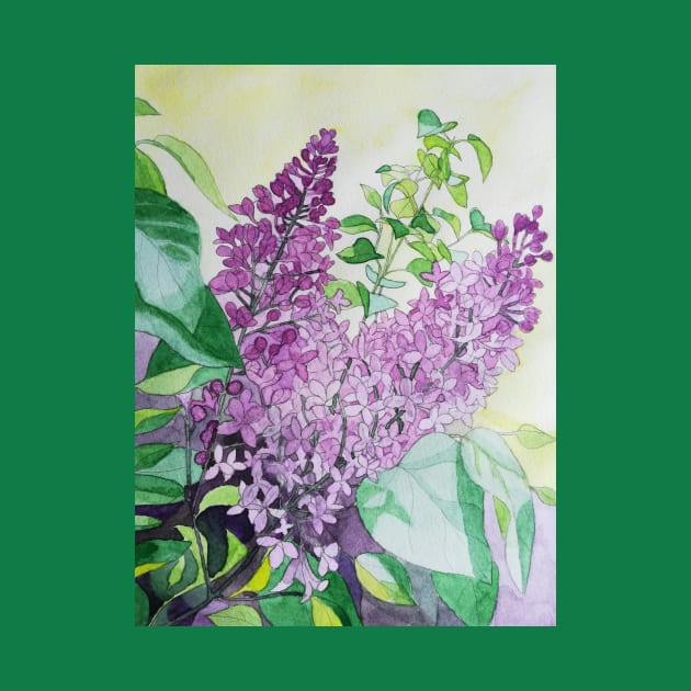 Watercolour lilacs painting by esvb