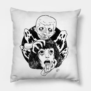 Head Haunter Inktober version (Black Print) Pillow