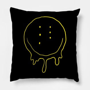 Drippy Six-Eyed Smiley Face Pillow