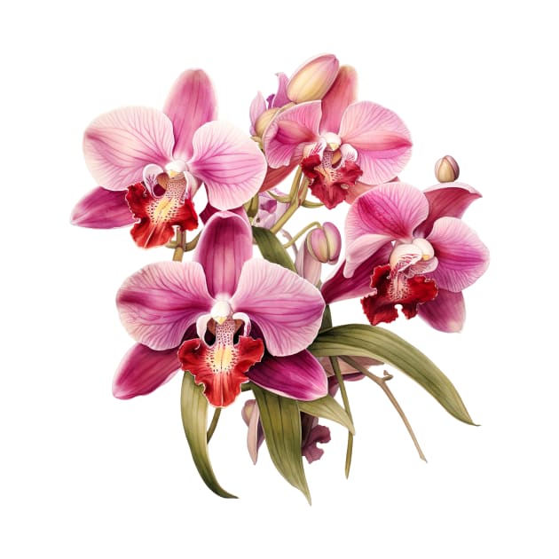 Flower illustration of the bouquet of orchids by ArtVault23