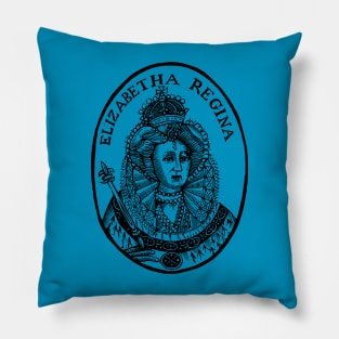 Woodcut Queen Elizabeth I Portrait Pillow