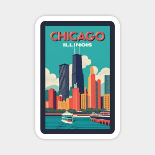 A Vintage Travel Art of Chicago - Illinois - US Magnet
