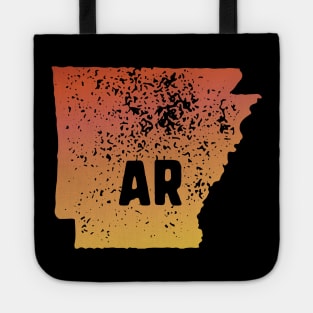 US state pride: Stamp map of Arkansas (AR letters cut out) Tote
