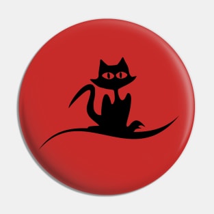 Cat Halloween Black Silhouette Spooky Animal Pet Pin