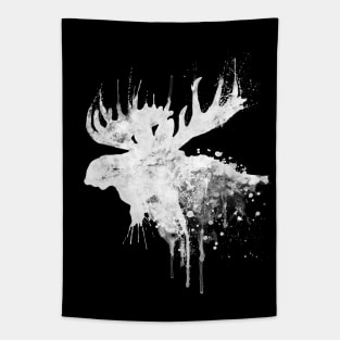 Moose Head Silhouette Reversed Colors Tapestry