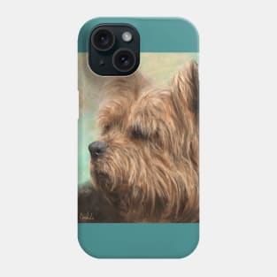 Painting of a Cute and Hairy Yorkshire Terrier Phone Case