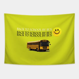 Back To School By Bus Tapestry