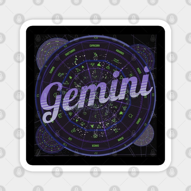 Gemini Zodiac Astrology Magnet by Aurora X