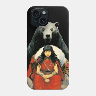 National Native American Heritage Month: The Bear Spirit on a Dark Background Phone Case