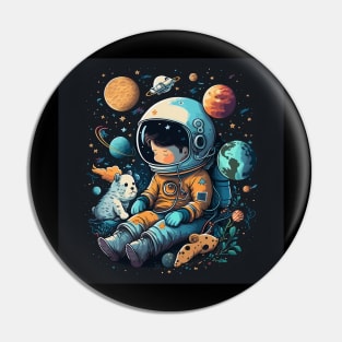 Astronaut boy with his pet Pin