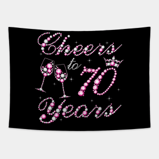 Cheers To 70 Years 1952 70th Birthday Queen Pink Diamond Tapestry