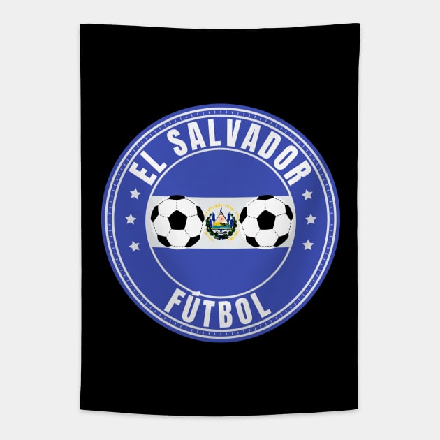 El Salvador Football Tapestry by footballomatic