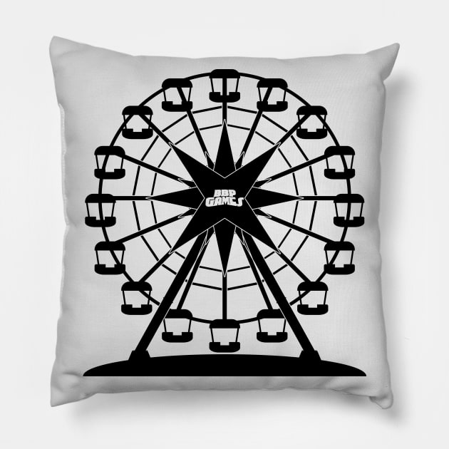 Ferris Wheel (Black) Pillow by BBPGames