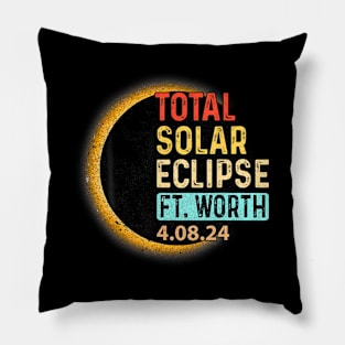 Fort Worth Texas Tx Total Solar Eclipse 2024 Totality Pillow