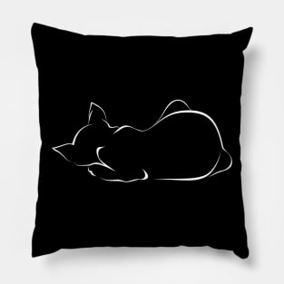 Sleeping cat (black version) Pillow