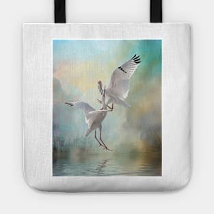 Duelling White Ibises Tote