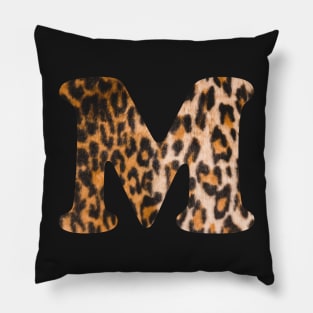 Letter M leopard print Pillow