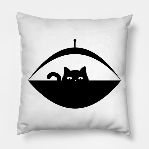 Invasive Species - Flying Saucer Cat Pillow by MellowCat