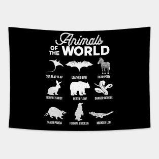 Animals of the World Funny Rare Exotic Animals Tapestry