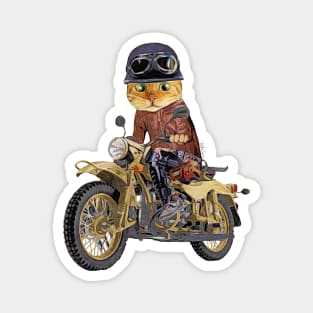 Cat riding motorcycle Magnet