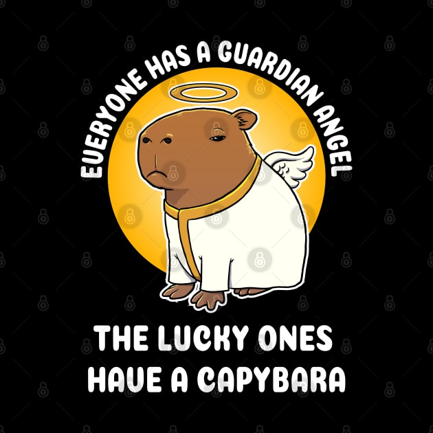 Everyone has a guardian angel the lucky ones have a Capbara Cartoon by capydays