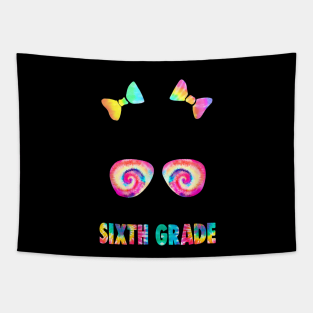 Little Miss Sixth Grade Messy Bun Girl Back To School Tapestry