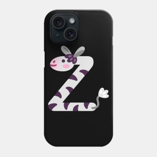 Letter Z zebra animal alphabet back to school Phone Case