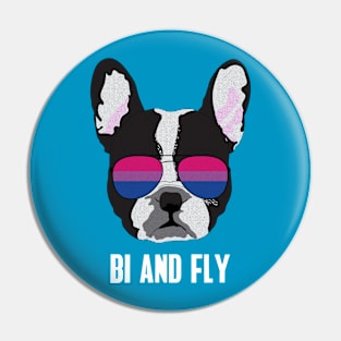 BI AND FLY - Boston Terrier Dog Bi Bisexual Pride Flag Pin
