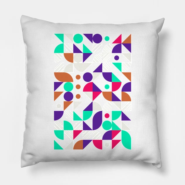 Colourful Geometric Animated Pattern Pillow by Trendy-Now