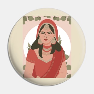 Indian woman portrait Pin