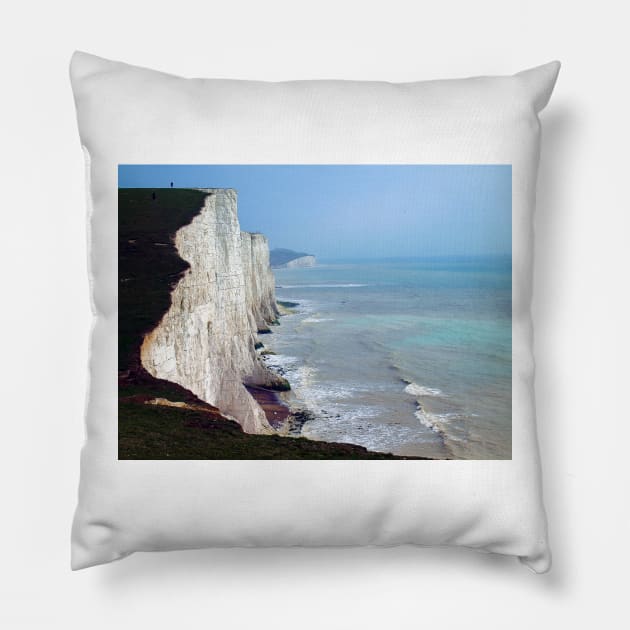 Seven Sisters, East Sussex Pillow by Ludwig Wagner