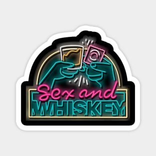 Sex & Whiskey Podcast Logo (Neon) Magnet
