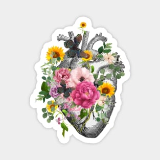 Bloom flowers and roses Heart Human Anatomy Magnet