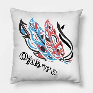 Triple Ojibwe Feathers Pillow