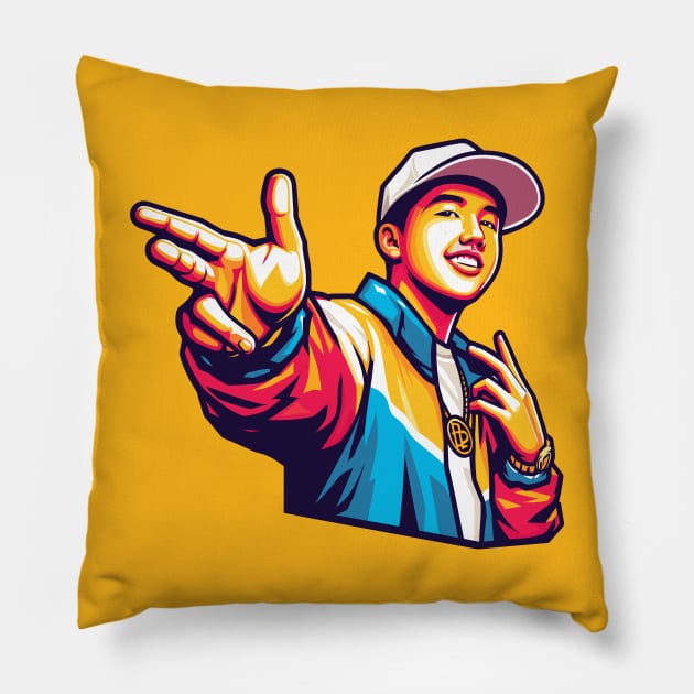 Rich Brian #1 Pillow by Review SJW Podcast