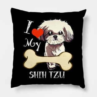 Shih Tzu T-Shirt - I Love My Shih Tzu Pillow