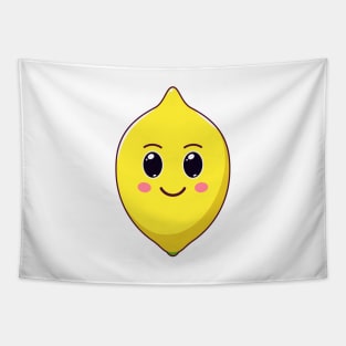 Cute Kawaii Lemon, Cartoon Citrus Fruit Tapestry