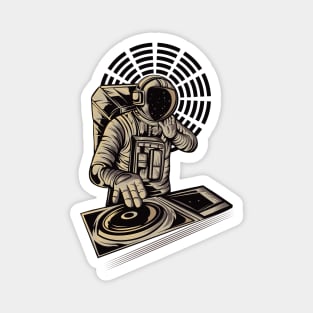 DJ astronaut mixing music Magnet