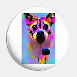 Painteddog Colorful Hippie Pink Artwork Pin