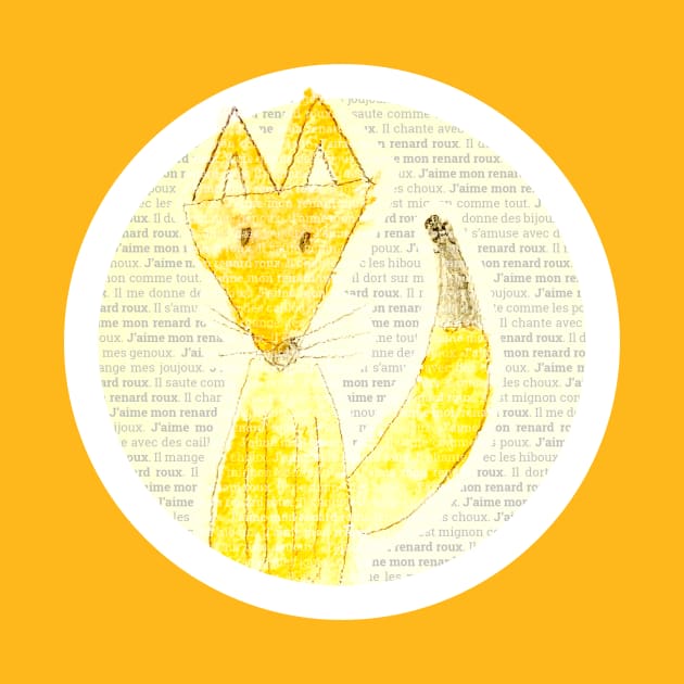 Naive Fox Drawing by 20thCenturyBlock