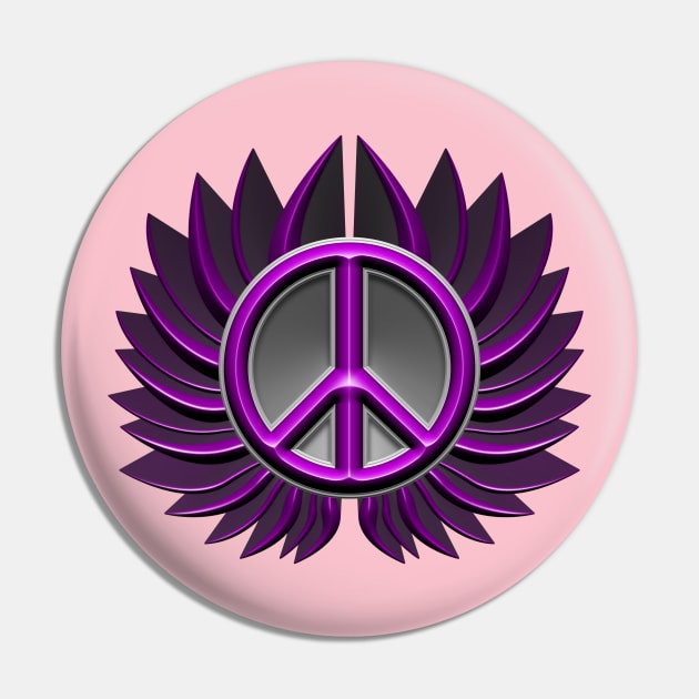 pink peace symbol flower Pin by DrewskiDesignz