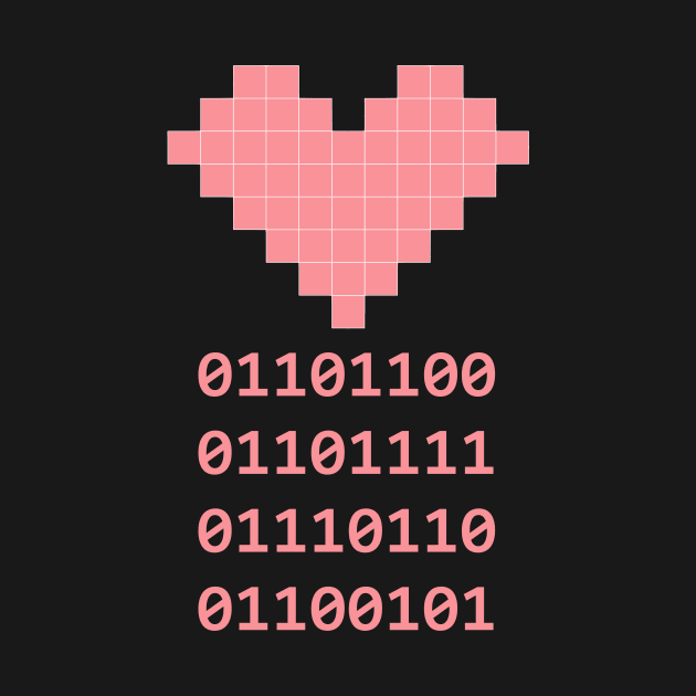 Love Pink Heart Binary Code by Jay Spotting