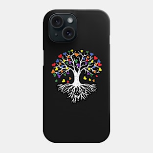 Tree Root Gay Pride Cute Heart Leaves Proud LGBT-Q Ally Phone Case