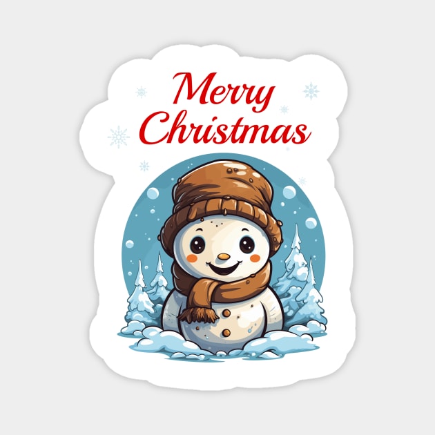 Cute snowman Magnet by DemoArtMode