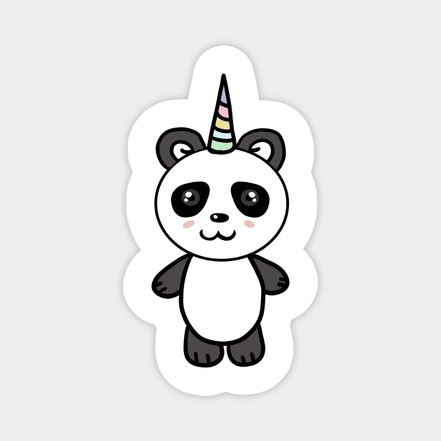 Cute Panda Bear Unicorn Lover Magnet by dukito