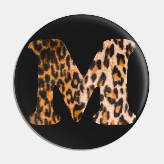 Letter M leopard print Pin by ColorsHappiness